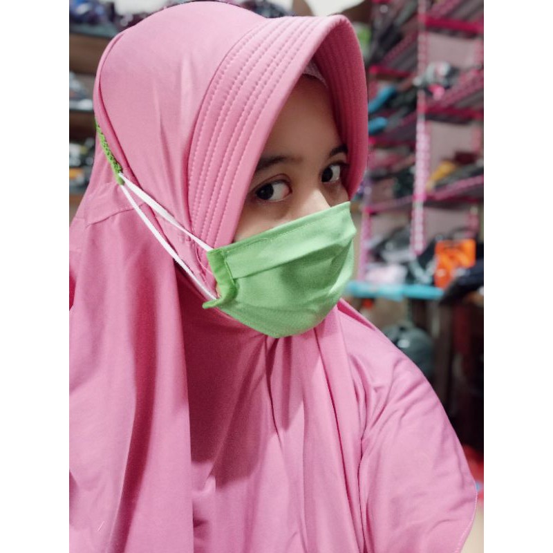 MASKER •• MASKER HIJAB TALI KAIN OXFORD/ MASKER HIJAB TALI KARET