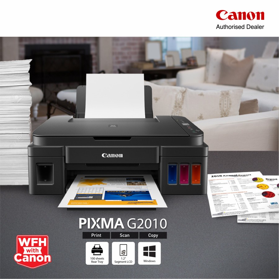 Printer Canon PIXMA G2010 TINTA ORIGINAL 100% Print Scan Copy GARANSI RESMI CA91 / CA92 / GI-790  - Ink Tank Infus