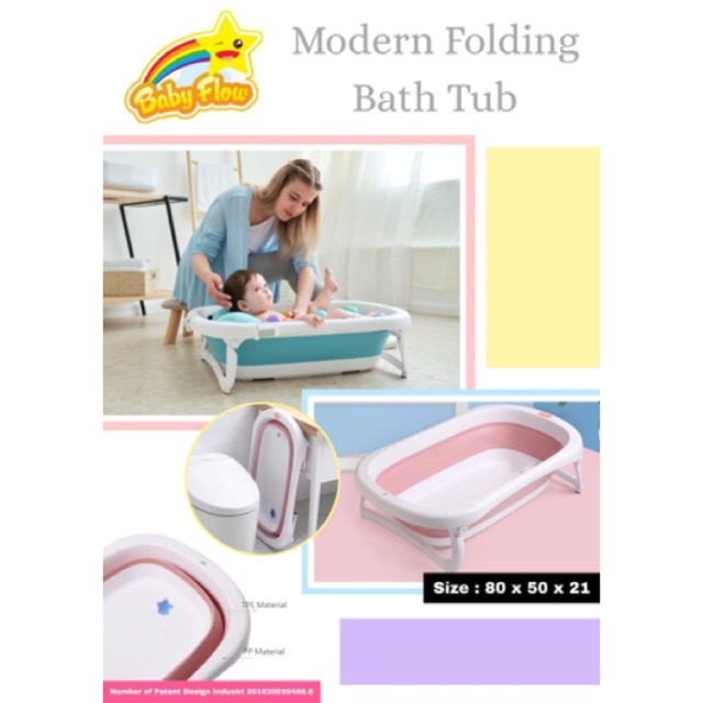 BABY FLOW Folding BATH TUB / Bak Mandi Lipat - Modern Bathtub NEW