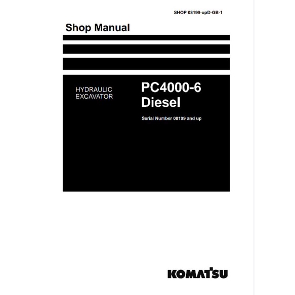 

shop manual excavator komatsu pc 4000-6