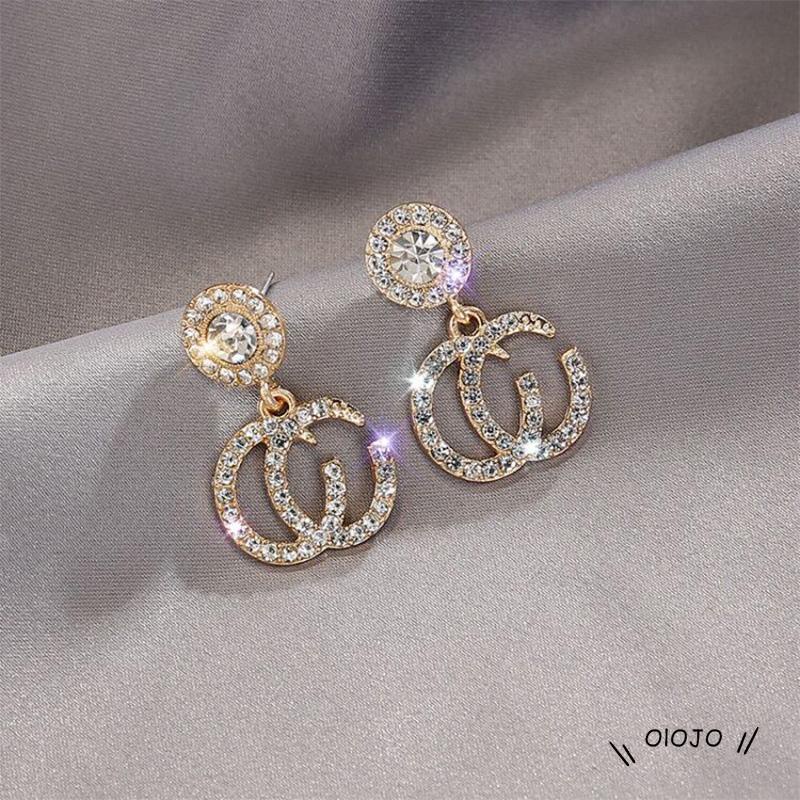 【COD】Anting Tusuk Sterling Silver 925 Hypoallergenic Hias Berlian Imitasi Mewah Untuk Wanita