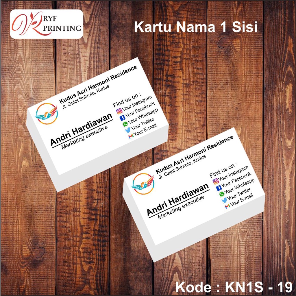

KARTU NAMA 1 SISI