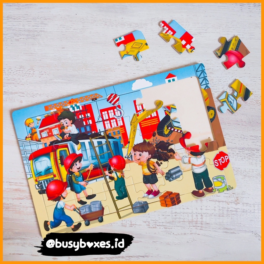 [busyboxes.id] Mainan Edukasi Puzzle Kayu Konstruksi Wooden Toys