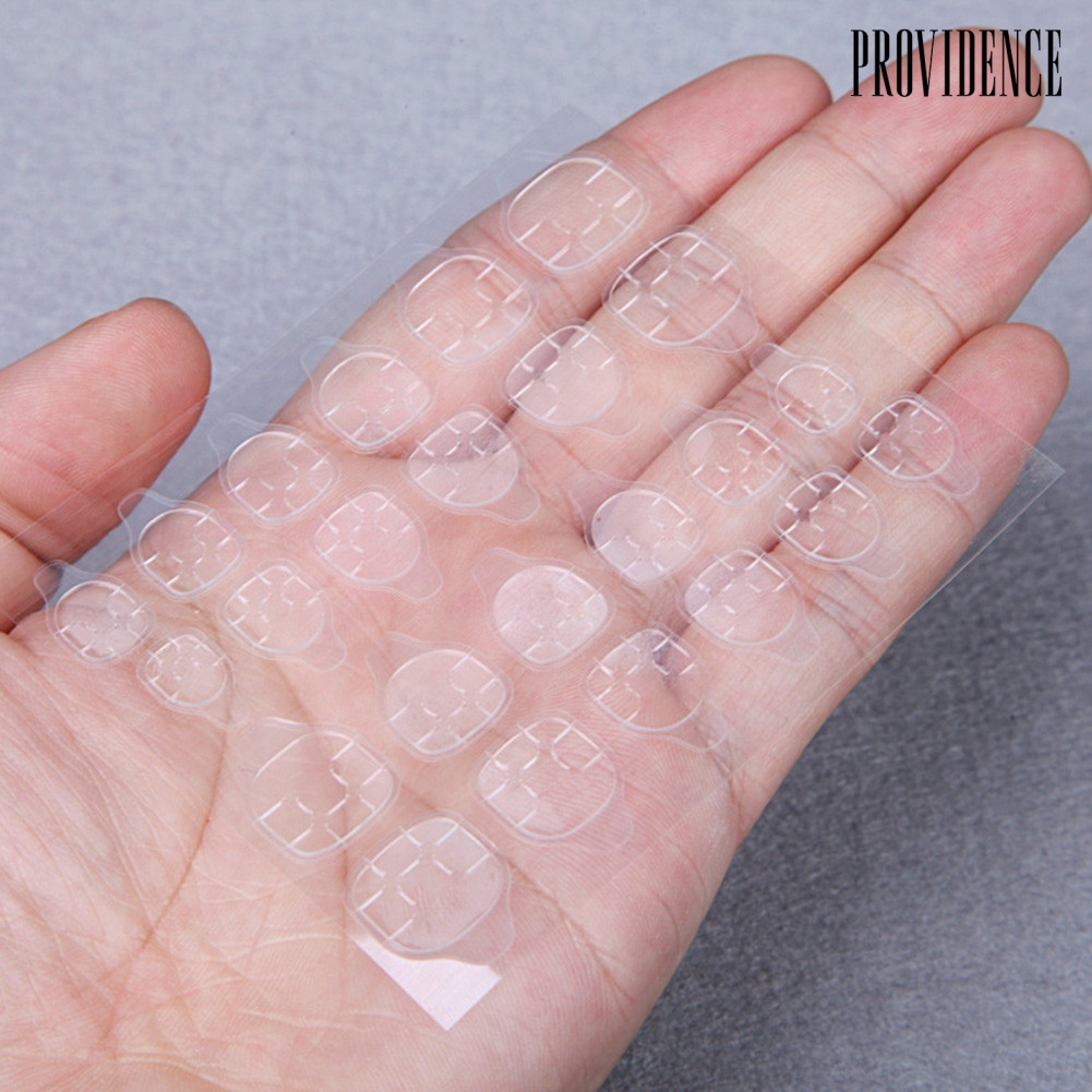 240pcs Stiker Perekat Kuku Palsu Warna Transparan Sekali Pakai Untuk Nail Art