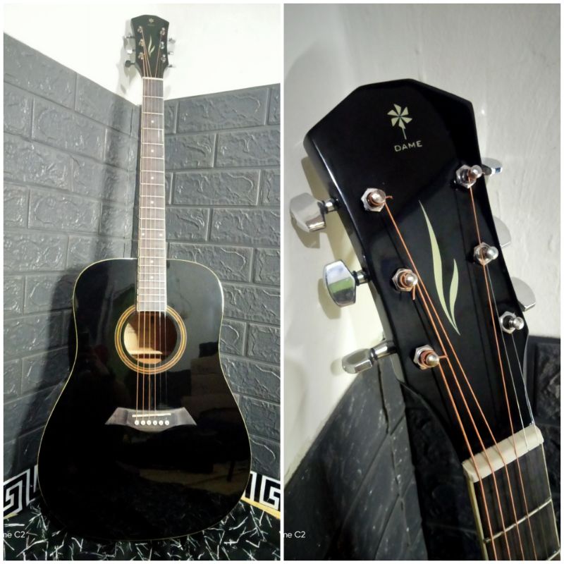 Original Dame Lilies70-Bk Jumbo Gitar Akustik