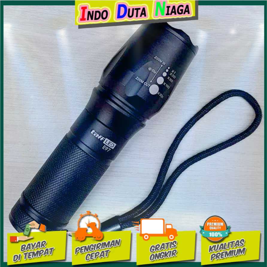 IDN TOOLS - TaffLED Senter LED Cree XM-L T6 26650 5000 Lumens Senter Perlengkapan Camping- E97