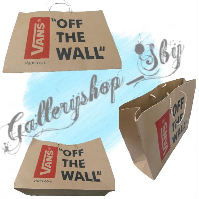 Paperbag Vans Off The Wall Original Tas Sepatu baju Bungkus Kertas Kado Hadiah ultah Pria Wanita