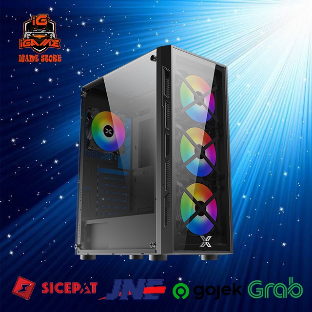 Xagatek CoolBox ATX Tempered Glass + 4Pcs RGB Fan NAMPOL GAN