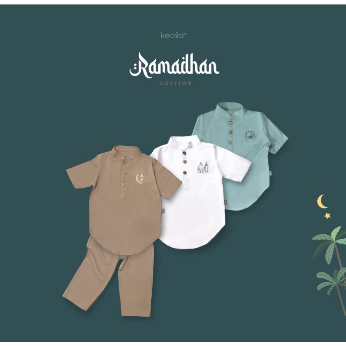 MD - Keola Tabiea Set Setelan Muslim Baju Koko Anak Usia 1 – 6 Tahun