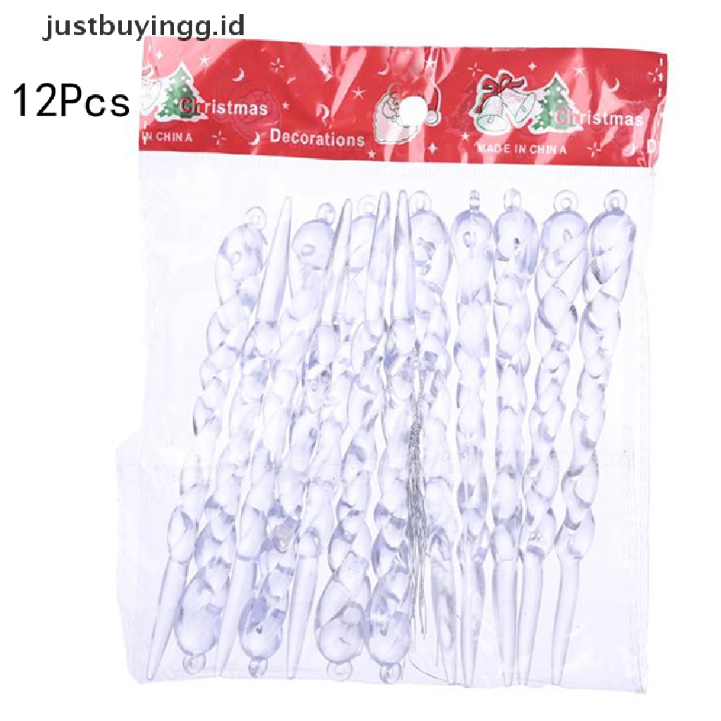 12 Pcs Ornamen Es Batu Palsu Untuk Dekorasi Pohon Natal