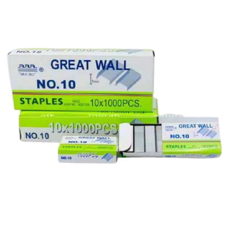 

Isi Staples Great Wall Pack no 10 (Isi 10kotak @1000pc)
