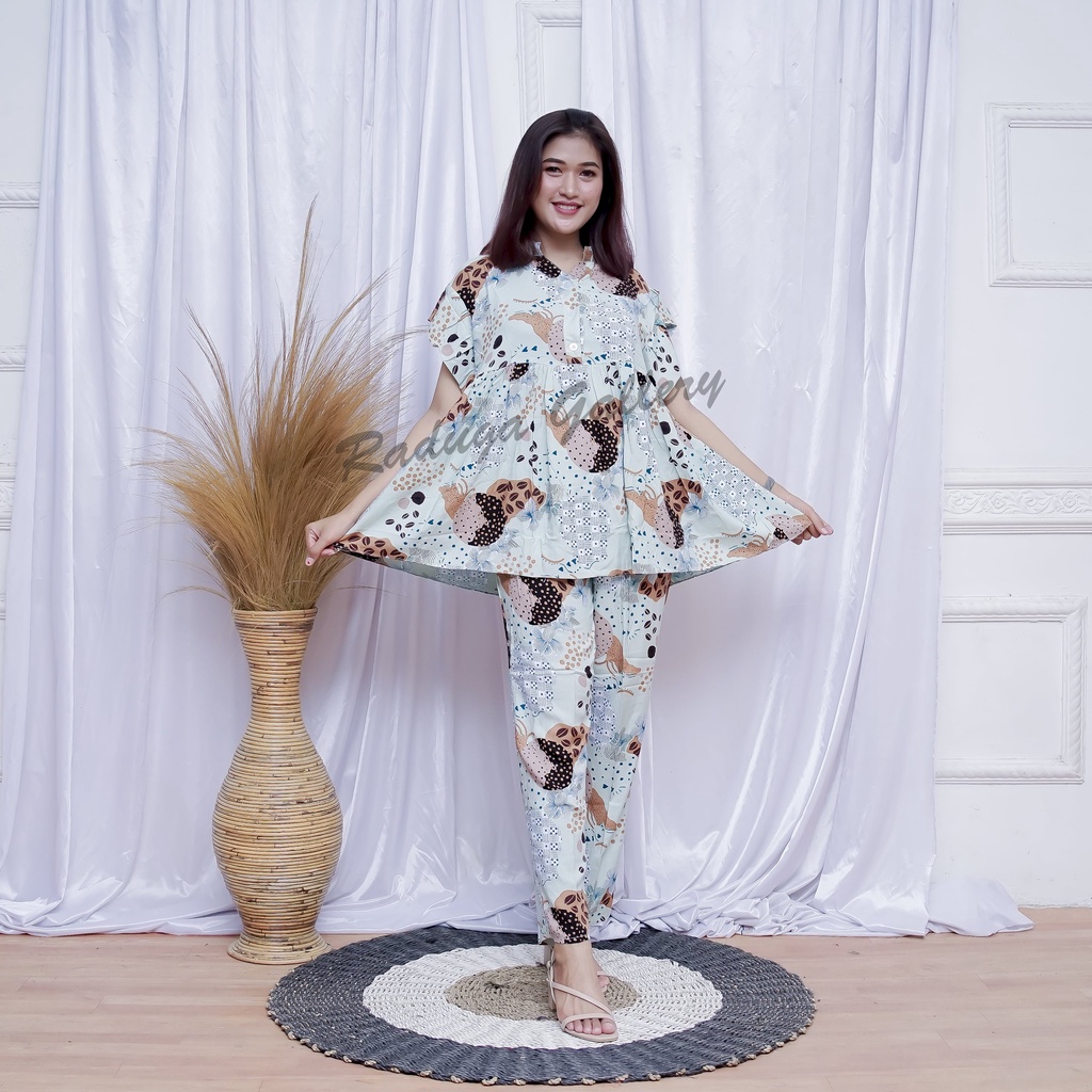One set Morisa Piyama wanita busui friendly/Setelan Rayon lengan pendek/Setelan ibu hamil