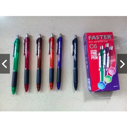 

Pulpen Hitam Extra Fine Ballpoint Pen - Faster C6