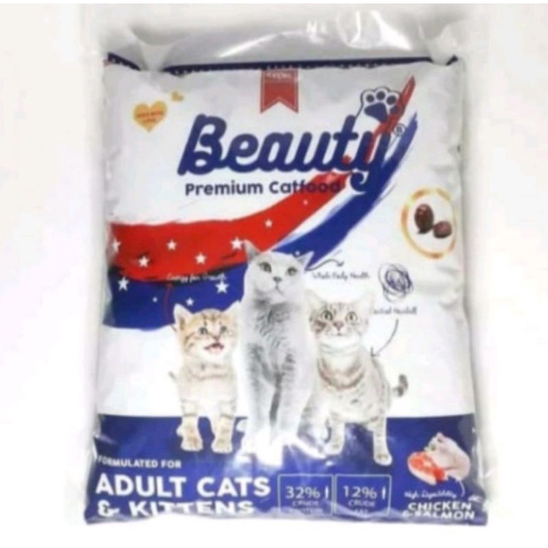 Gojek/Grab Makanan kucing beauty repack 1kg paket 10kg