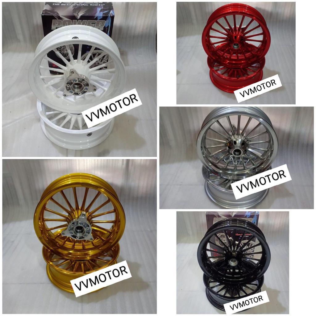 VELG RACING POWER TYPE CLASSIC UNTUK MOTOR NMAX NEW/NMAX OLD/PCX 150 LOKAL/HONDA ADV 1SET DEPAN+BELA
