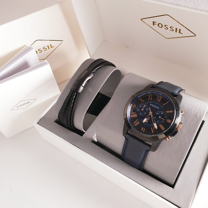 Jam Tangan Pria Fossil FS 5061 / FS5061 Leather FULL SET Ori
