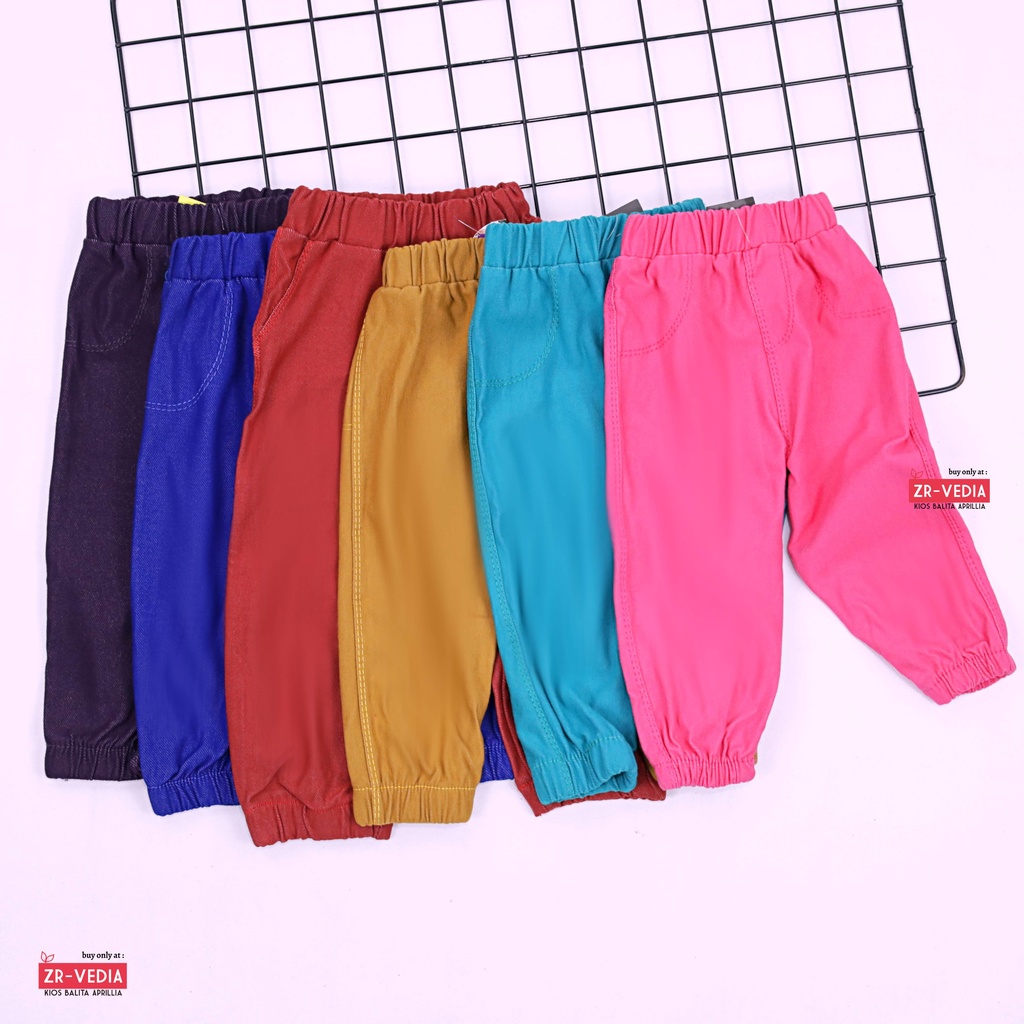 Jogger Pants Size 3-4 Tahun / Celana Joger Pants Panjang Polos Semi Jeans Denim Murah Anak Laki Laki