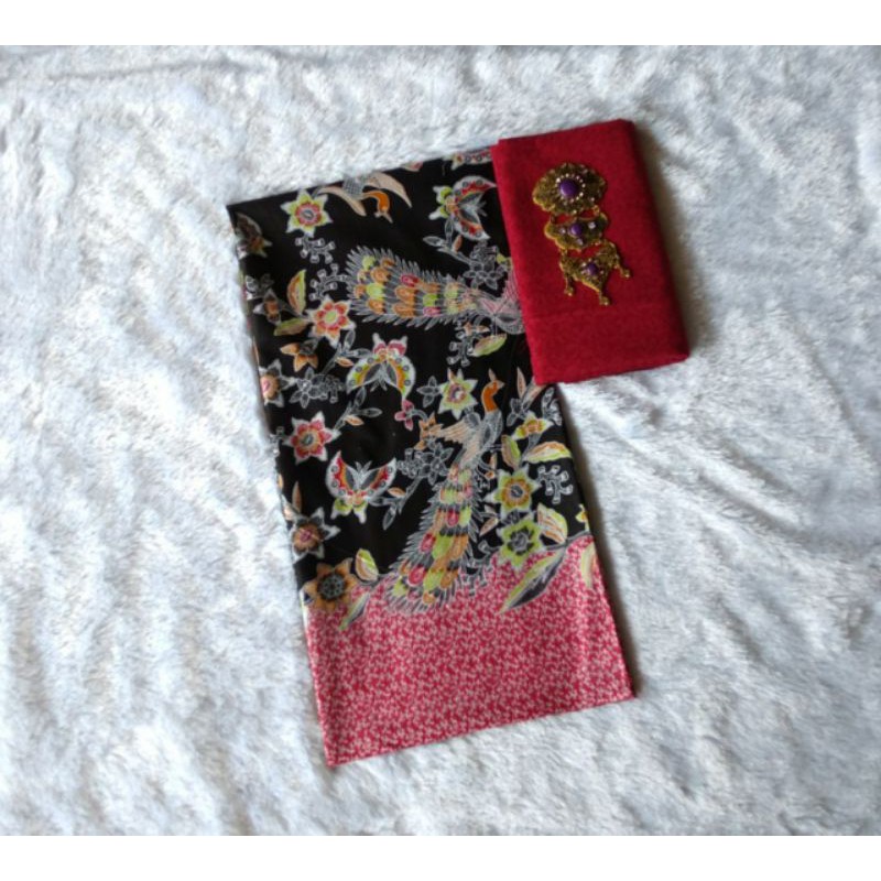 kain batik jarik batik pekalongan kain katun batik kebaya set motif bunga hitam manis seragam batik