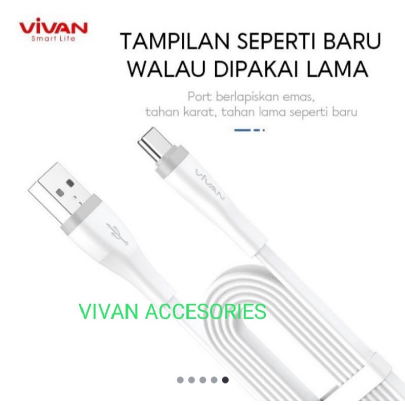 VIVAN SC30S Kabel data Type-C 30 CM 2,4A.Fast charging Flat Design