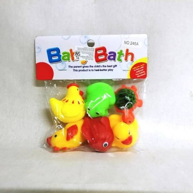  Mainan  Bayi Vinyl Bebek Ayam Kodok Ikan  Karet  6pc Shopee 