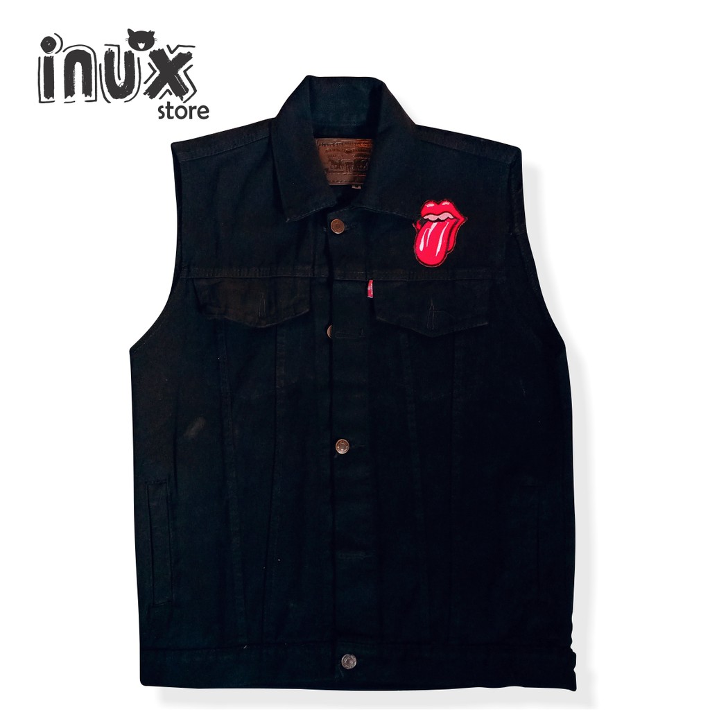 VEST ROMPI JEANS - JAKET LUKIS - DENIM JACKET CUSTOM FUCK SOCIAL STANDARD - ROMPI JEANS MOTOR