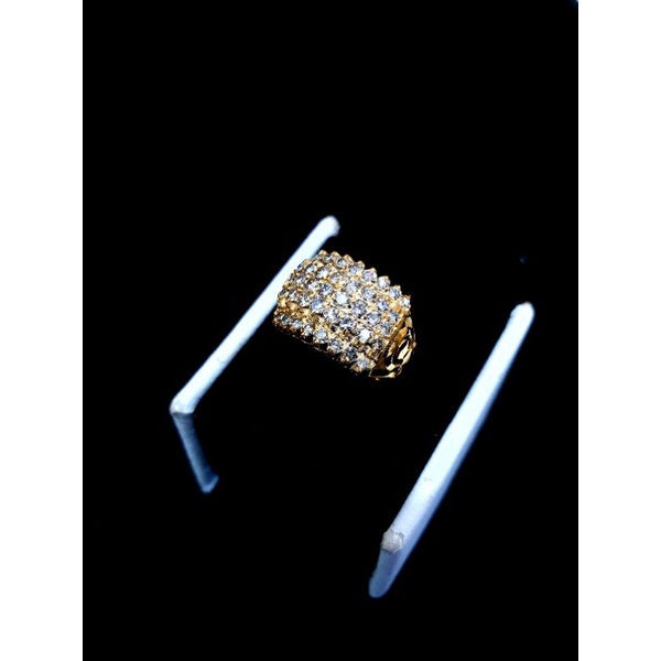 cincin tangpres emas kuning berlian eropa asli