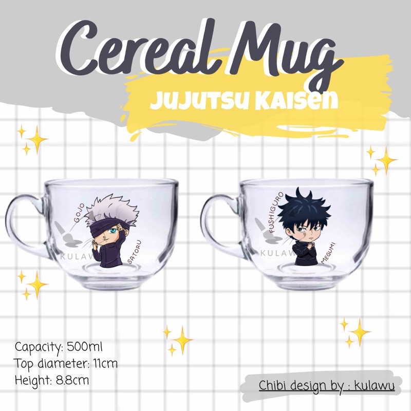 SEREAL MUG/MUG CEREAL/MUG ANIME/GELAS ANIME/JUJUTSU KAISEN/MERCH ANIME