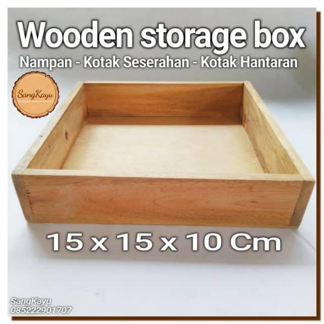 Wooden storage box 15x15x10Cm Nampan kotak kayu seserahan hantaran