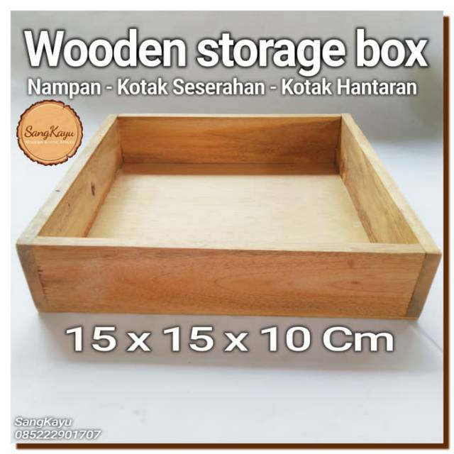 Wooden storage box 15x15x10Cm Nampan kotak kayu seserahan hantaran