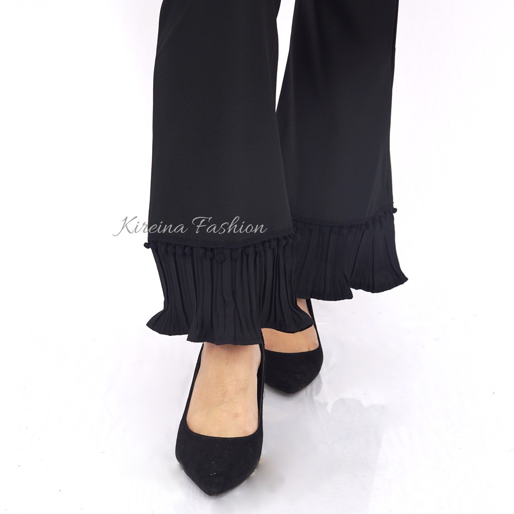 Celana Cutbray Wanita Hitam Kode 2507 | Kireina Fashion