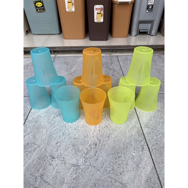 Gelas Plastik Warna / Gelas Berry Warna / Gelas Minum Plastik Warna Lemony 3Pcs