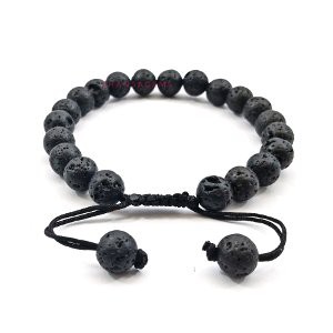 Gelang Batu Natural Lava Stone Model Tali Serut Shambala Unisex Bisa Untuk Pria Dan Wanita