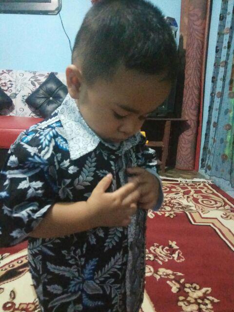 Batik Couple Keluarga Sania Ruffle Ori Ndoro Jowi Dnt Dimensi Abu