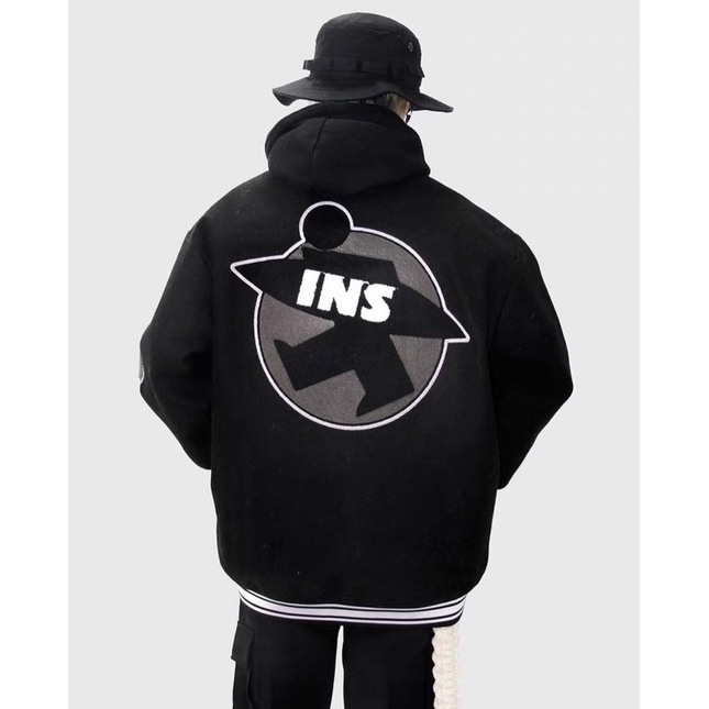 INS Jacket Baseball Varcity Wanita Oversize | Sweater Berkancing Full Sablon Model Terbaru Korean Style Jacket Stylish