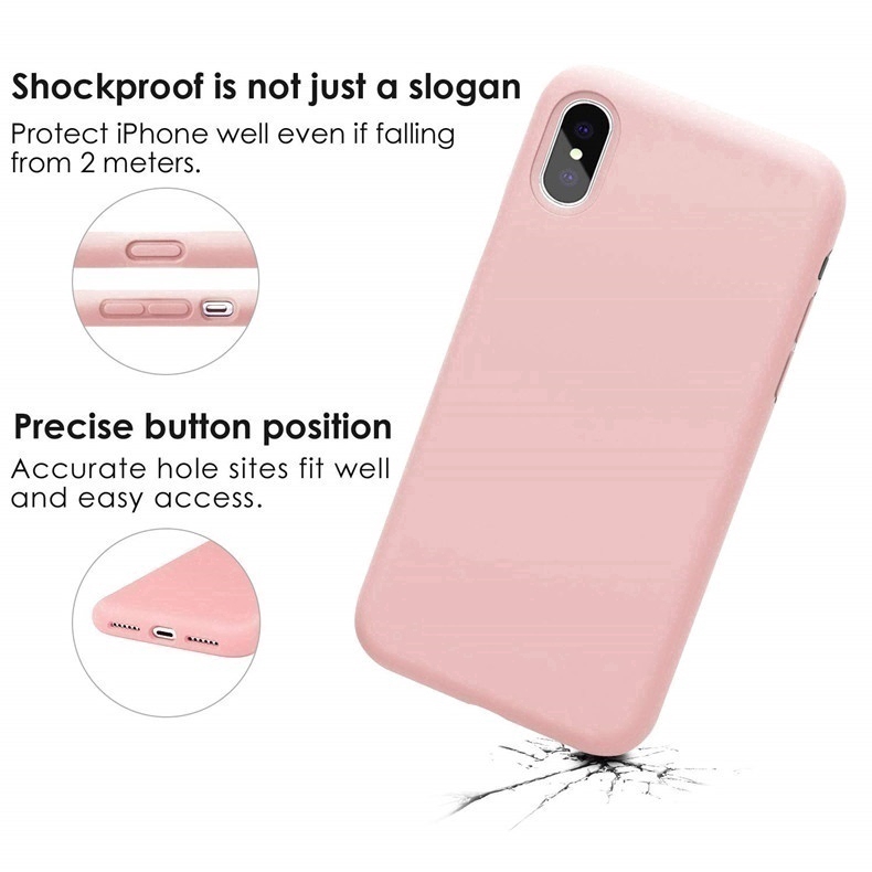 Casing Soft Case Silikon + Karet Serat Mikro Cair untuk iPhone x / XR / 6 / 6S / 7 / 8 Plus