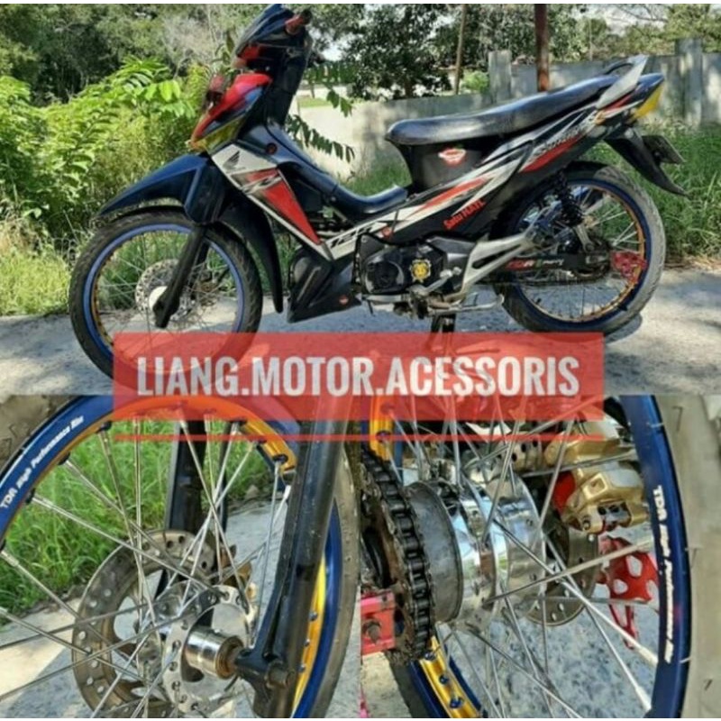 Sepaket Velg TDR 2tone Tromol Set Jari2 Plus Ban - Paketan Velg Supra X 125 Karisma CS One Supra X 1