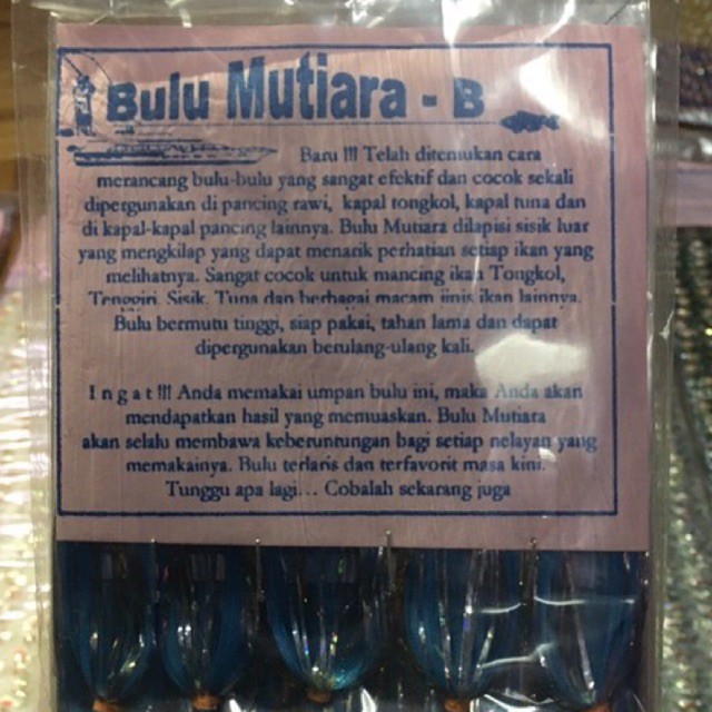 BULU MUTIARA B PREMIUM ( UMPAN TONGKOL, TUNA, TENGGIRI)