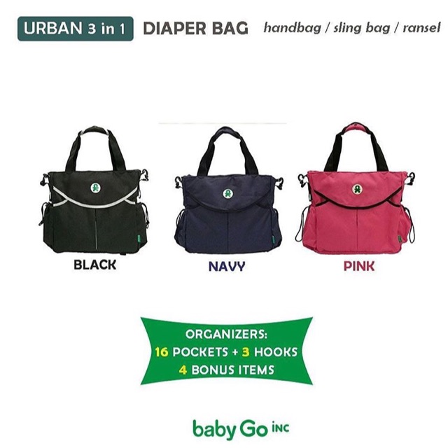 Babygoinc urban 3in1 diaper bag