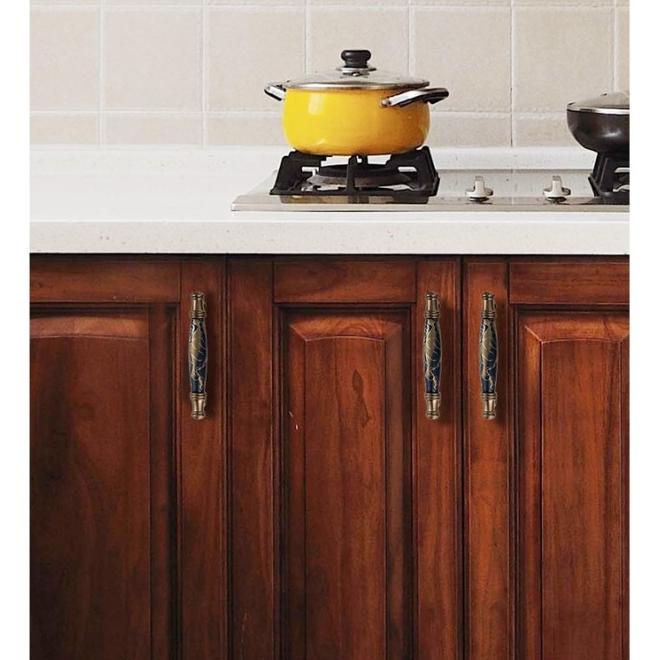 Handle Tarikan Pintu Laci Lemari Mewah Gaya Eropa Bahan Keramik