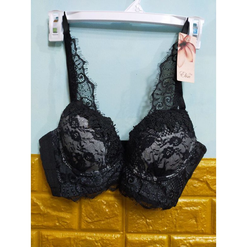 PUSH UP BRA RENDA HITAM IMPORT