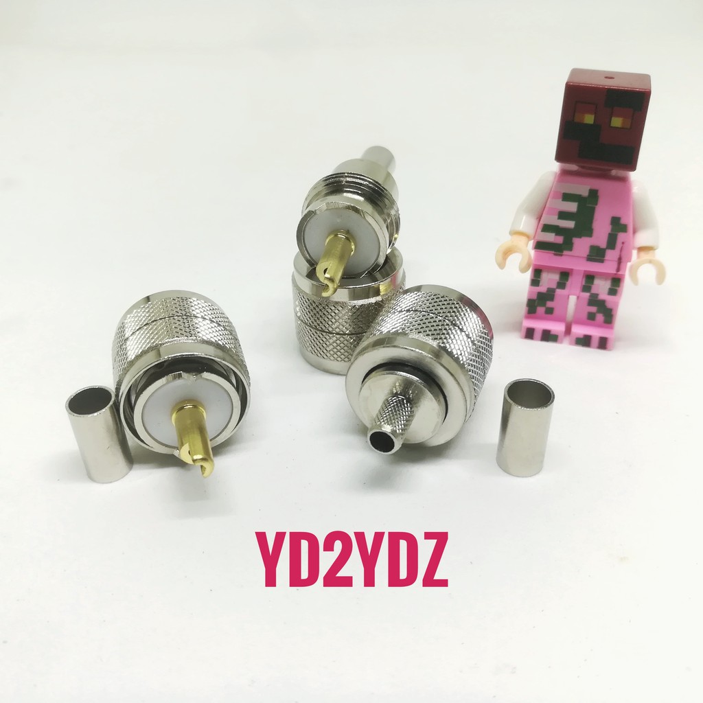 konektor pl259 rg58 connector pl-259 rg-58 uhf pl male coaxial jumper crimp crimping solder 50ohm radio ht teflon