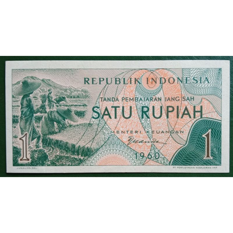 UANGKUNO 1 RUPIAH SANDANGPANGAN THN 1960