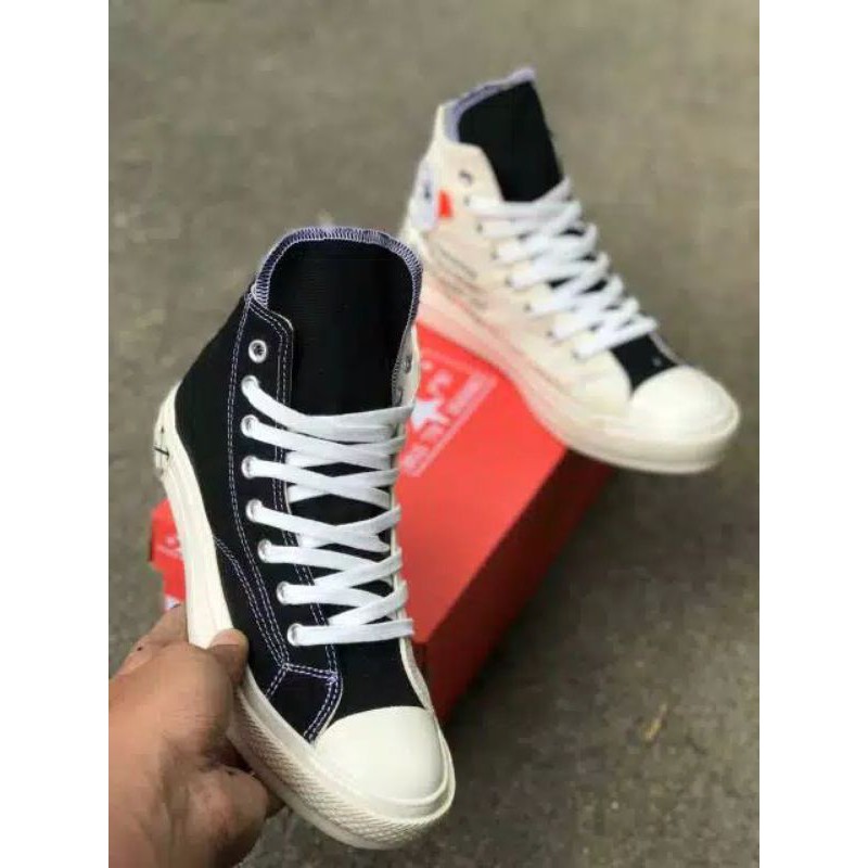 Sepatu Converse 70s HIGH BLACK CREAM x OFF WHITE Premium Murah-3