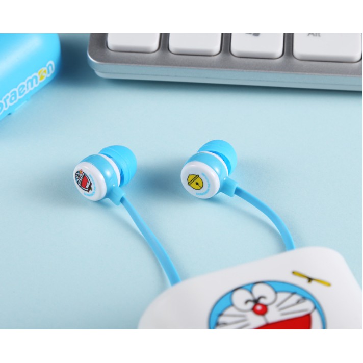 [XY-02] / [XY-04] Headset Earphone Motif Kartun Karakter Line Kitty Doraemon / Wadah Earphone Lucu