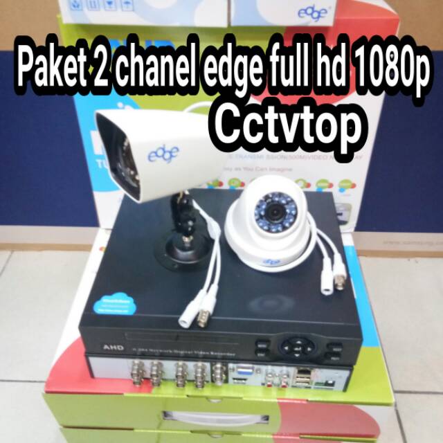 PAKET CCTV 4 CHANEL EDGE 2MP 2 KAMERA + HDD LENGKAP