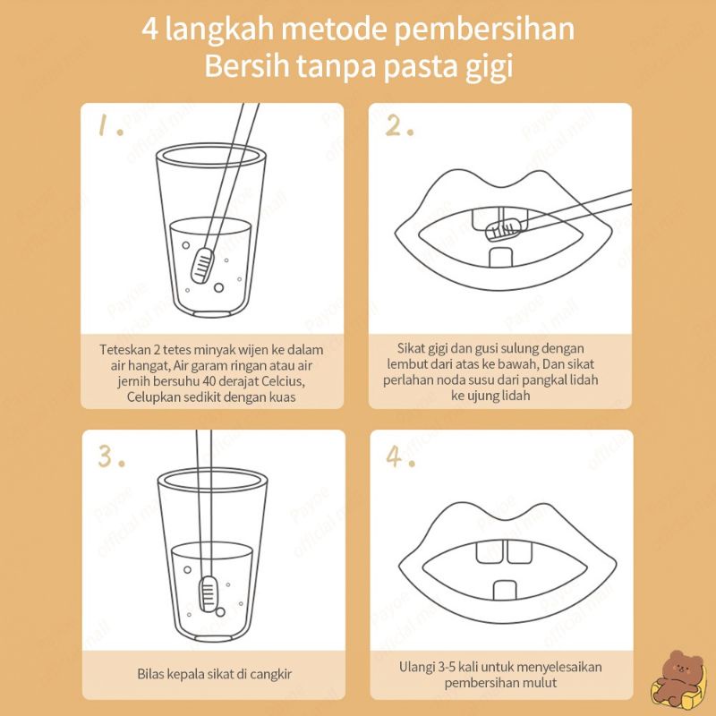 Sikat gigi lidah bayi silikon 3in1 kemasan kotak / baby toothbrush