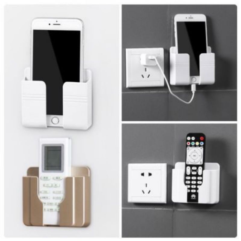 Tempat Hp rak Cas Handphone Rak gantung Holder docking Remote Tv Tempel