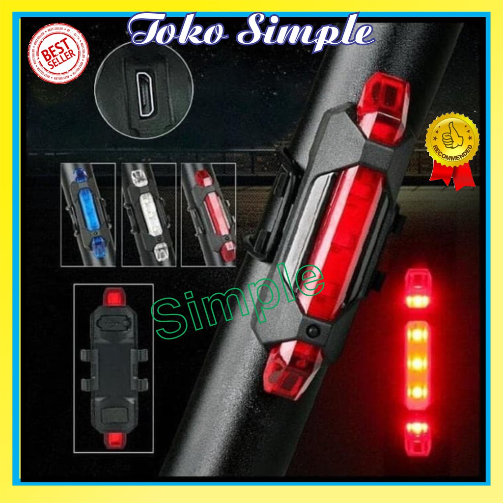 LAMPU BELAKANG SEPEDA LED CHARGER USB / LAMPU LED BATTERAI CHARGER