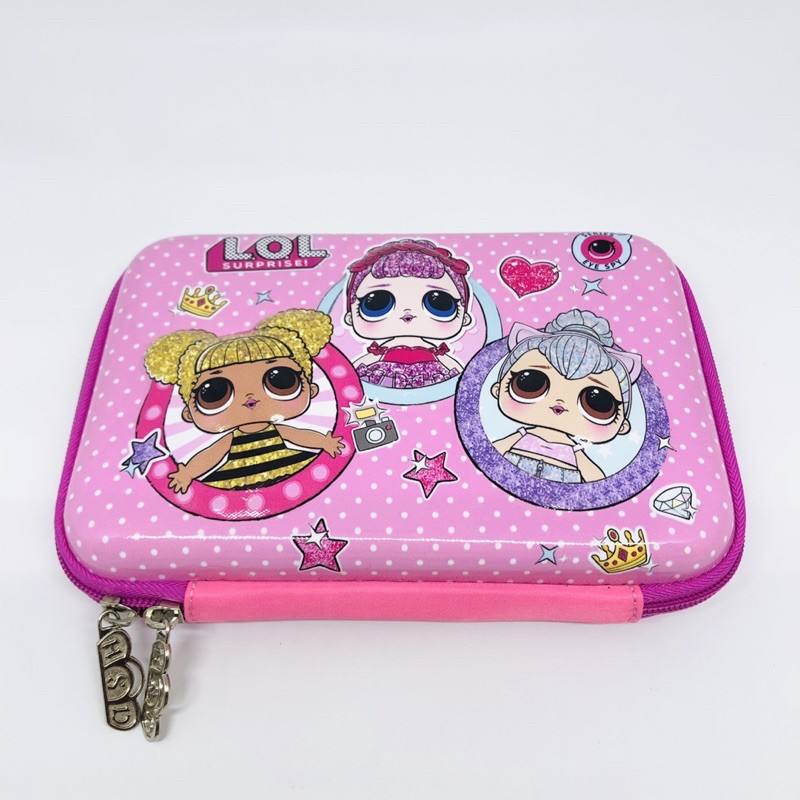 

tempat kotak pensil 3D organizer hardcase lol surprise soft pink
