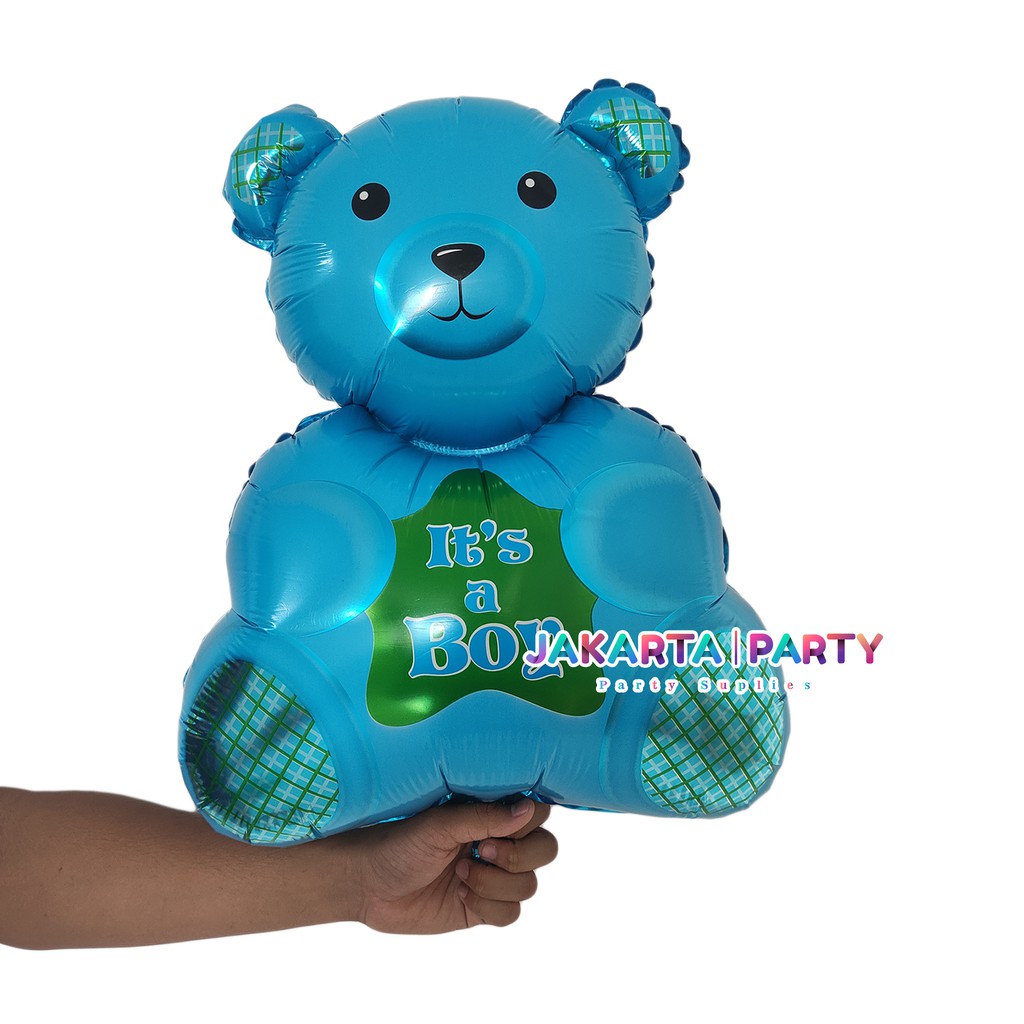 Balon Foil Bear biru Baby boy / Balon Baby Shower / Balon Its a boy